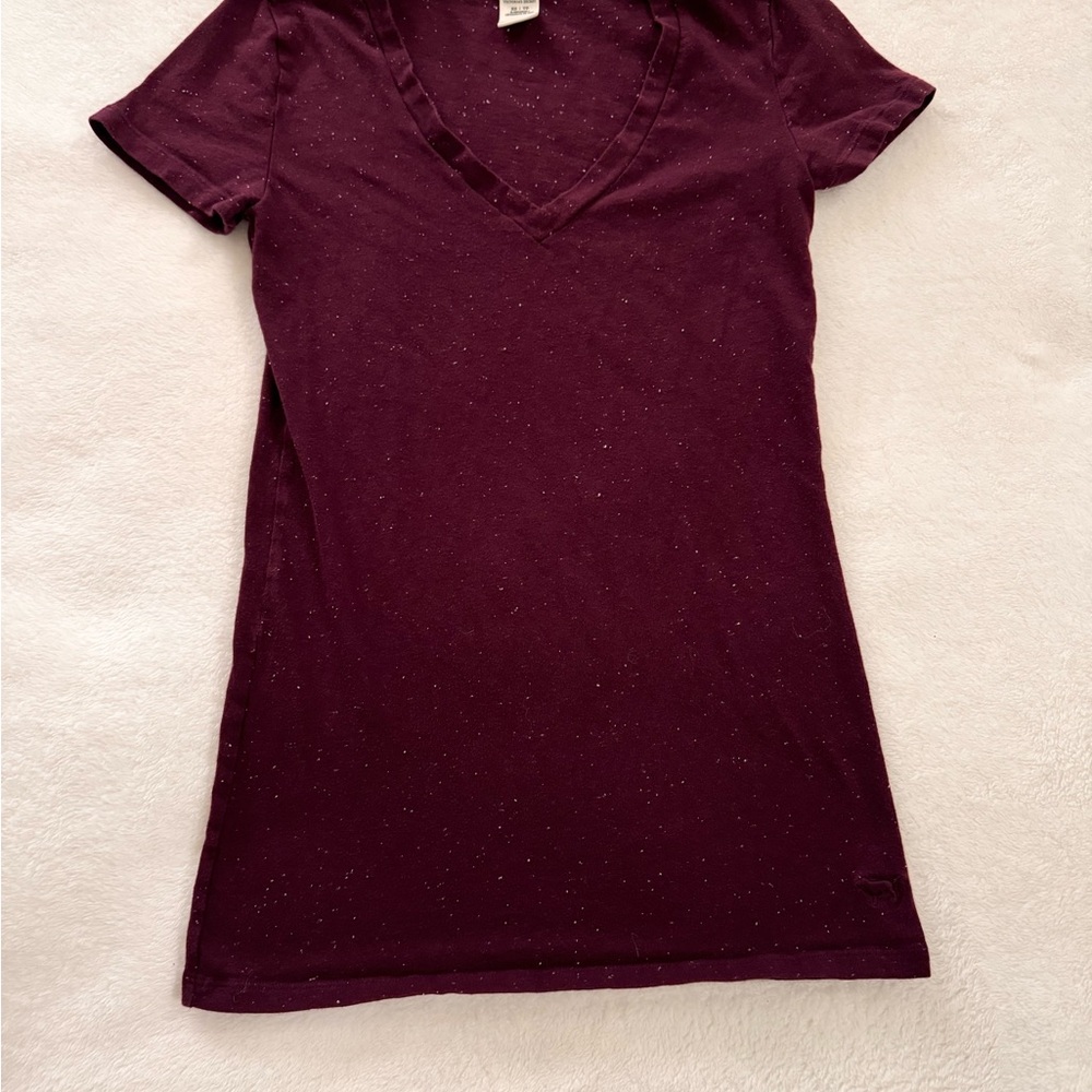 Women's Maroon V-Neck Top